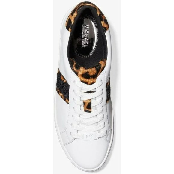 Michael Kors Irving Leopard Print Calf Hair and Leather Stripe Sneaker Size 7 gl - Picture 10 of 10